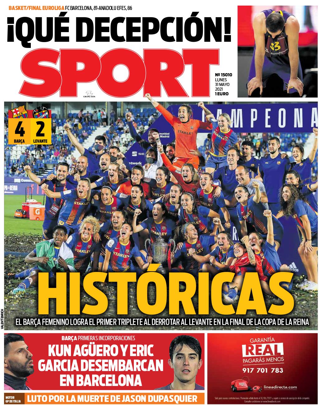 Esta es la portada del SPORT