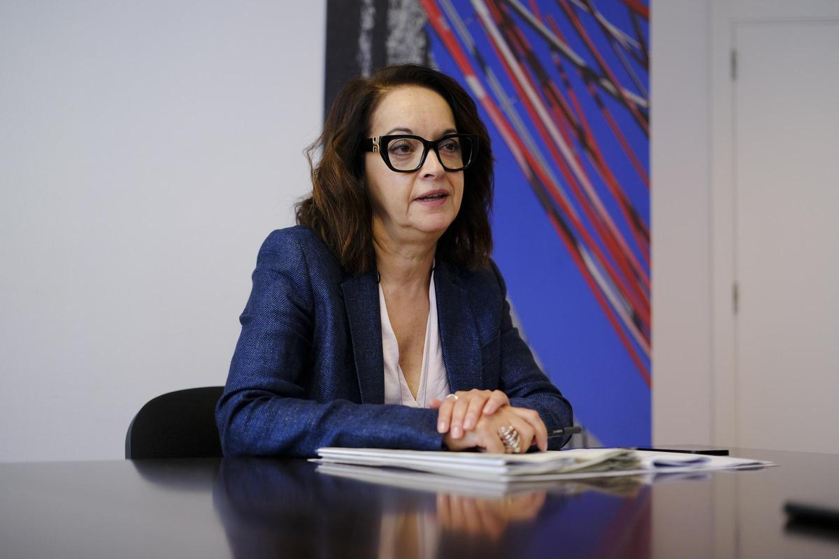 Nieves Martín durante la entrevista.