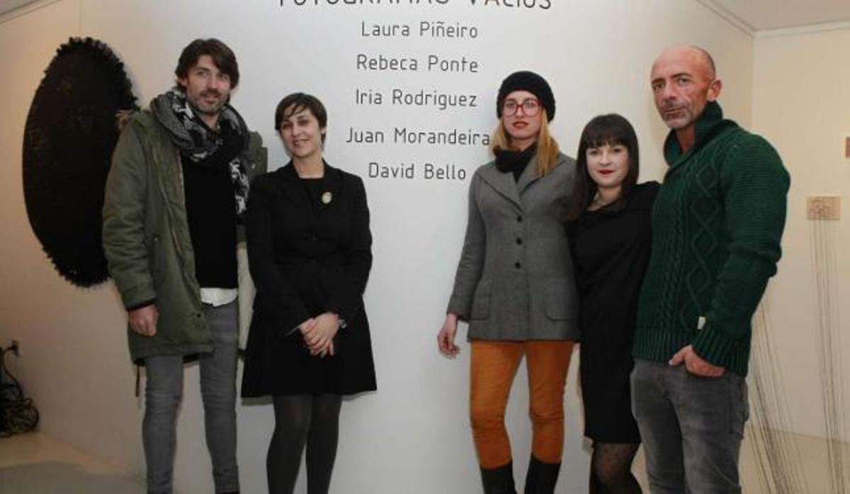 Los creadores de la muestra conjunta 'Fotogramas Vacíos', en la sala Monty4. / la opinión