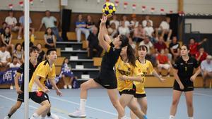 La selecció catalana en un partit de la Copa del Món Sub-17 de Korfbal 2024