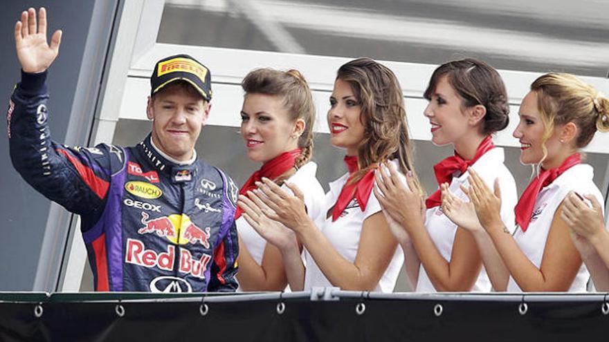 Vettel, en el podio.