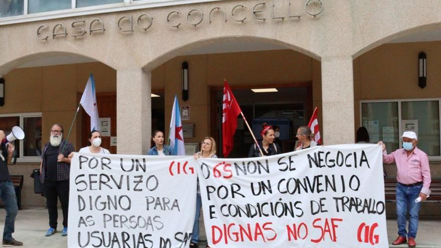 Protesta de trabajadores de ayuda en el hogar en 2024. | LOC