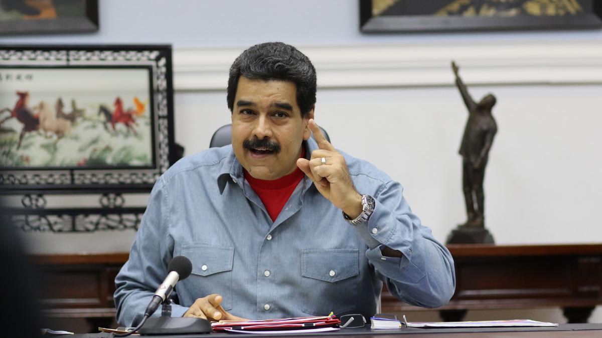 Nicolás Maduro, en el Consejo de Ministros en el que ha anunciado el estado de excepción, el viernes en Caracas.