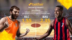 Valencia Basket vs. Saski Baskonia: horario, TV, estadísticas, clasificación y pronósticos