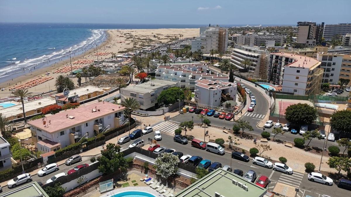 Vista aérea de Playa del Inglés, Gran Canaria, en una imagen de archivo.
