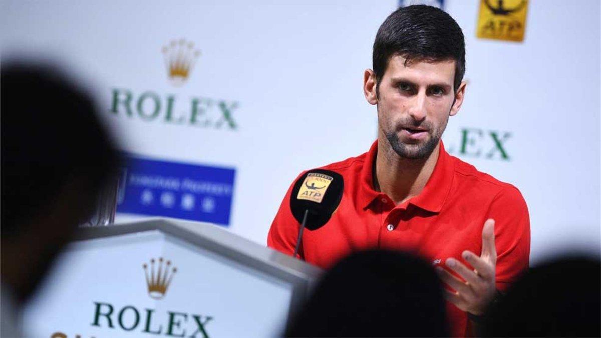 Djokovic, en una rueda de prensa en Shanghái