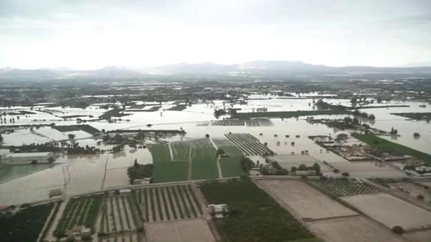 Vídeo: Imatges aèries de les extenses inundacions provocades per la gota freda al País Valencià