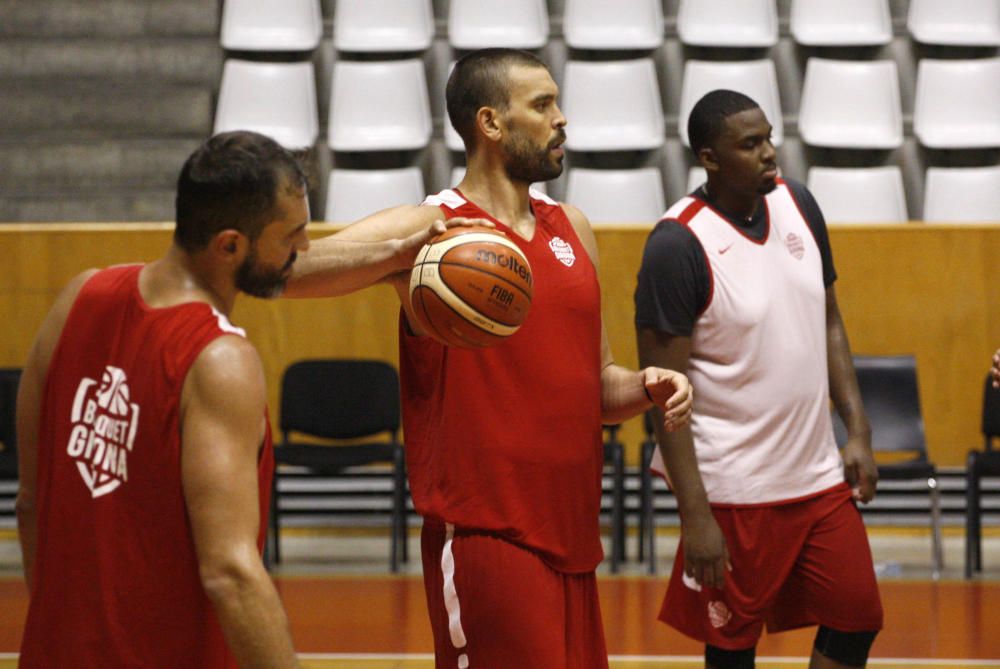 Entrenament del Bàsquet Girona a Fontajau