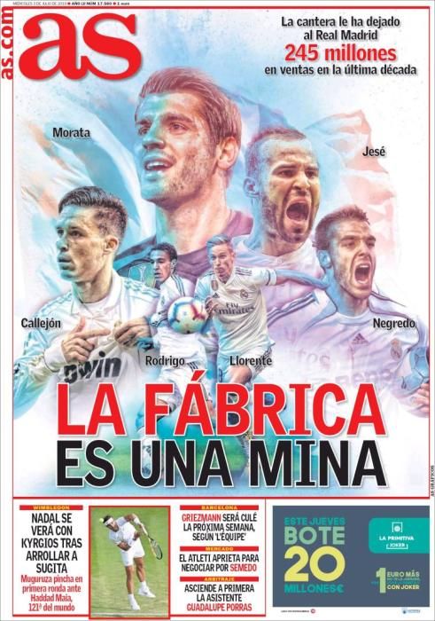 Portada AS miércoles 3 de julio de 2019