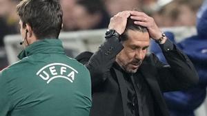 Simeone, hundido tras el final del partido