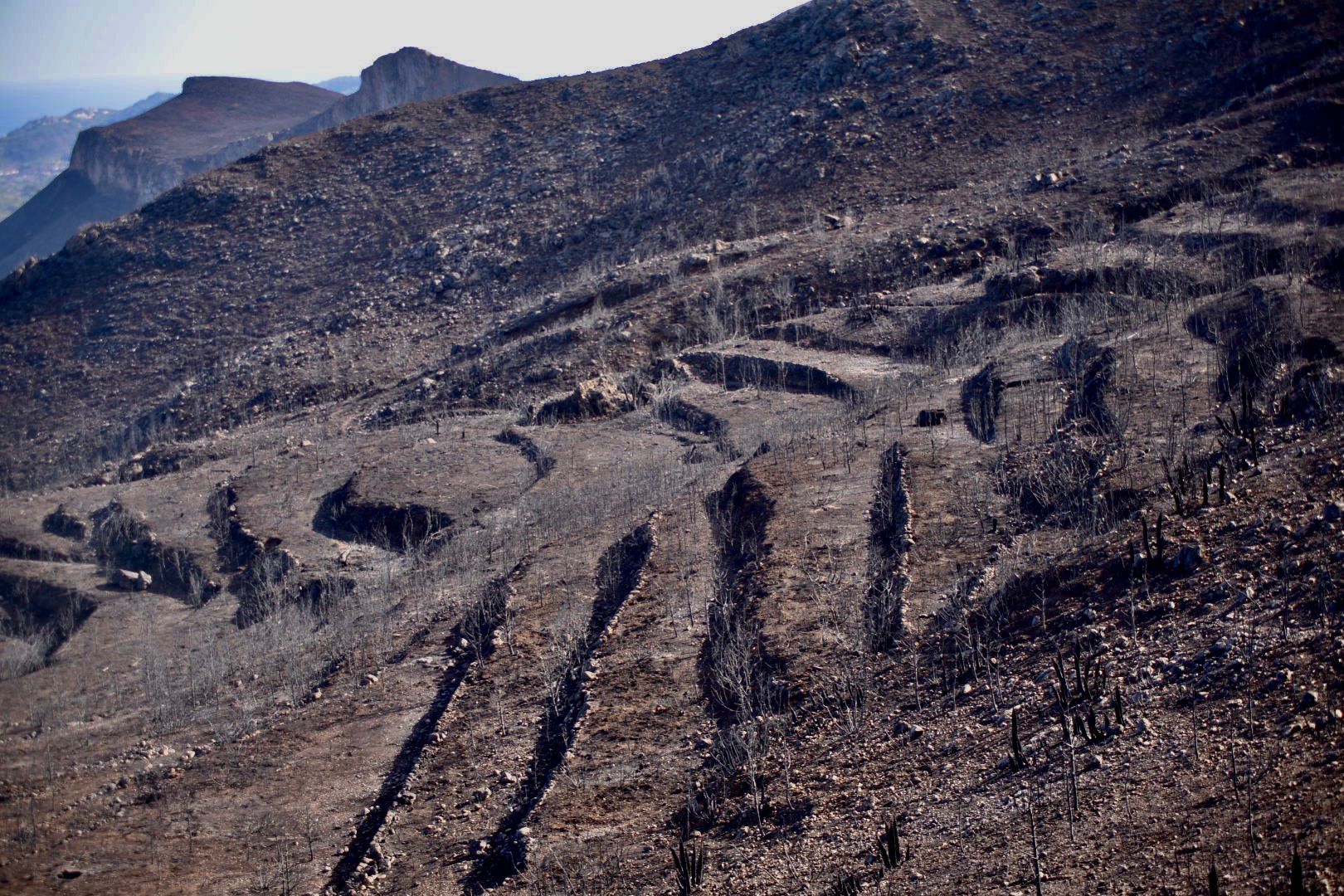 Impresionantes imágenes del incendio de la Safor desde Llocnou de Sant Jeroni