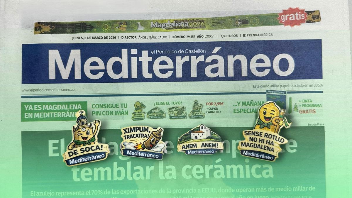 Cuatro modelos de pins de Magdalena.