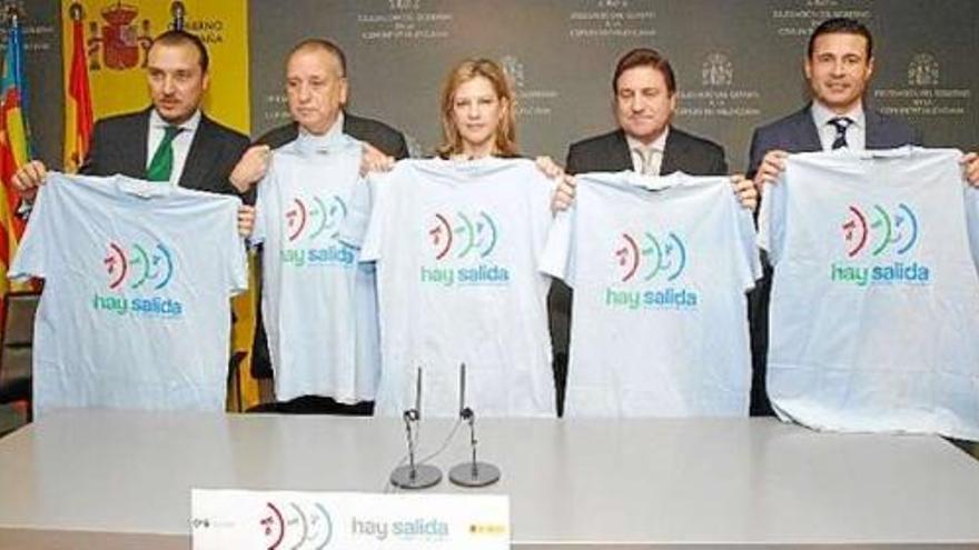 Los presidentes de Levante, Villarreal, elche y Valencia, en un acto solidario