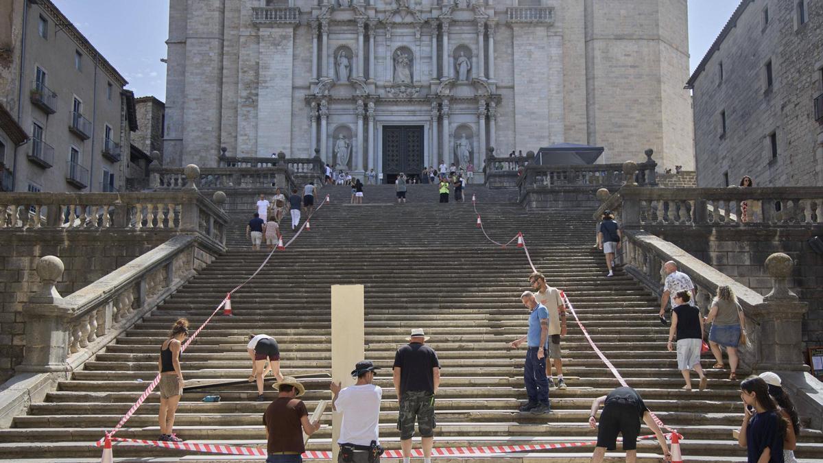 Les imatges dels preparatius per al rodatge d''Enredados' a Girona