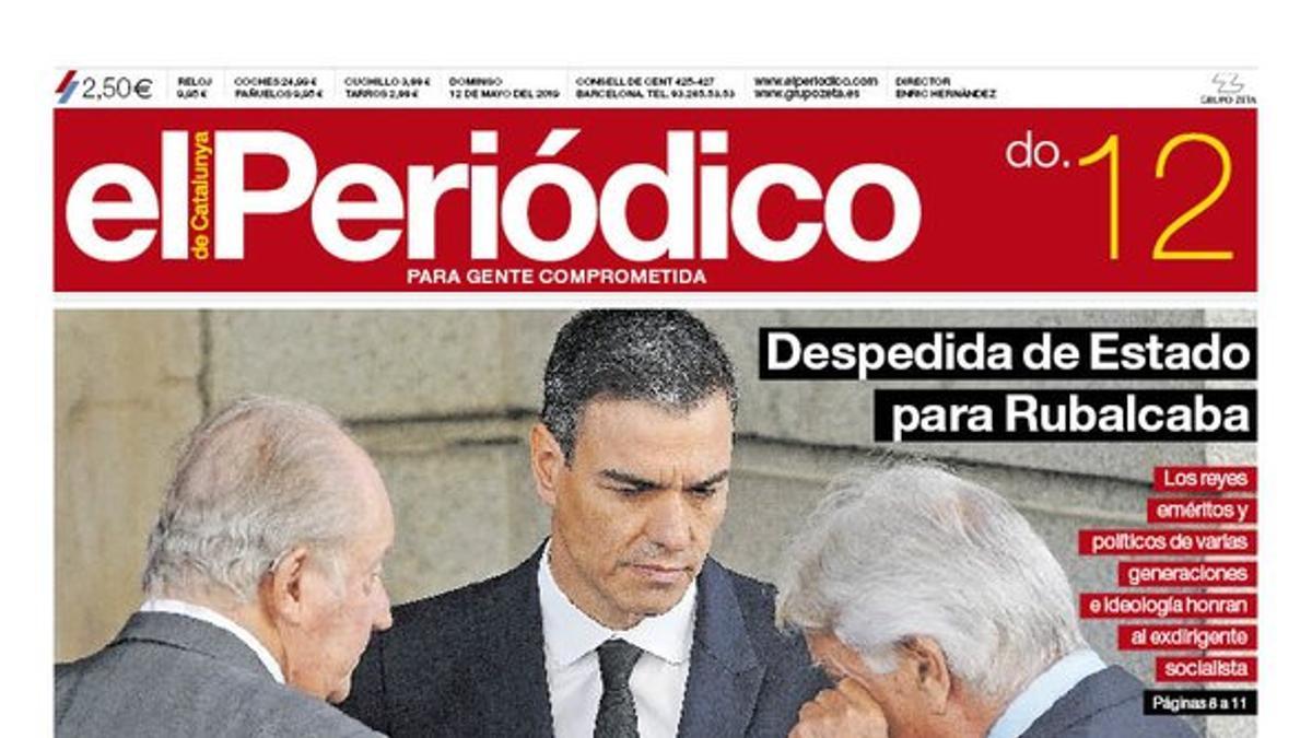 La portada de EL PERIÓDICO del 12 de mayo del 2019