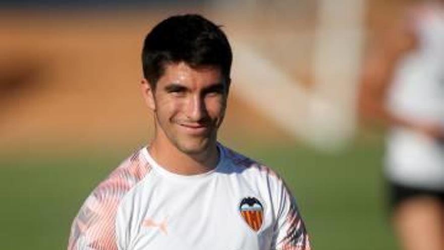 Carlos Soler, en un entrenamiento esta semana.