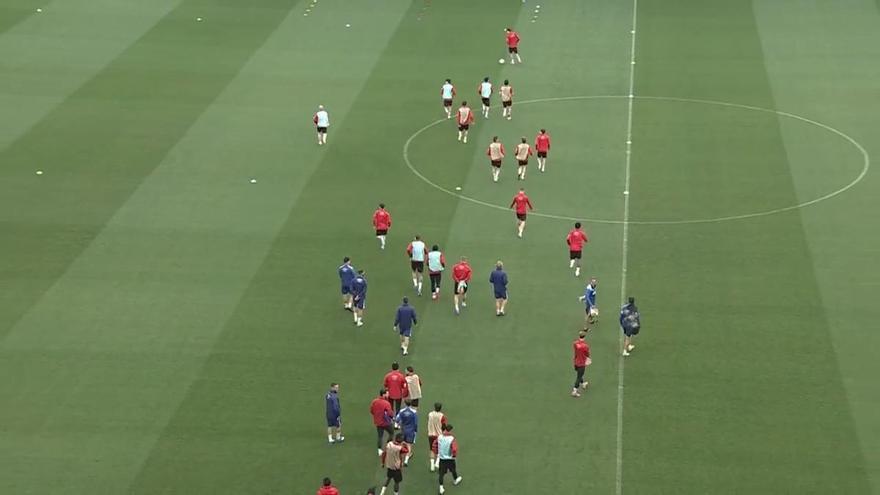 El Rayo Vallecano entrena antes de su partido de semifinales contra el Estrasburgo