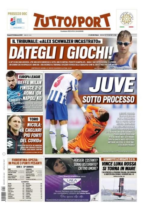 Portada TUTTOSPORT viernes 19 febrero 2021