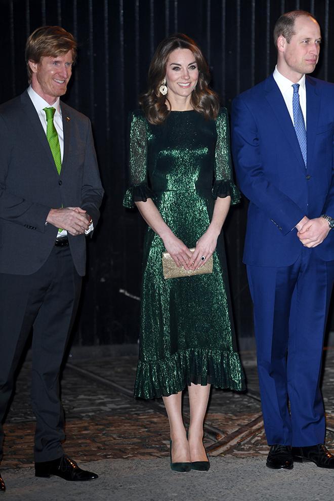 Kate Middleton con vestido verde en Irlanda