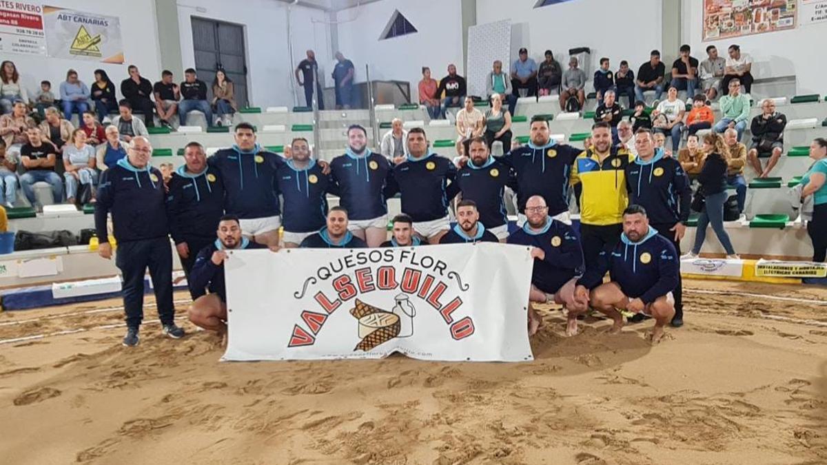 Formación inicial del Almogarén en la final de la Copa Fundación La Caja de Canarias de Tercera, el pasado viernes.