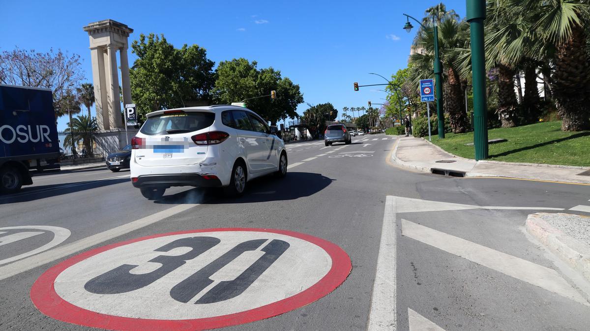 Imagen de las calles de Málaga tras entrar en vigor los nuevos límites de velocidad de 30km/h