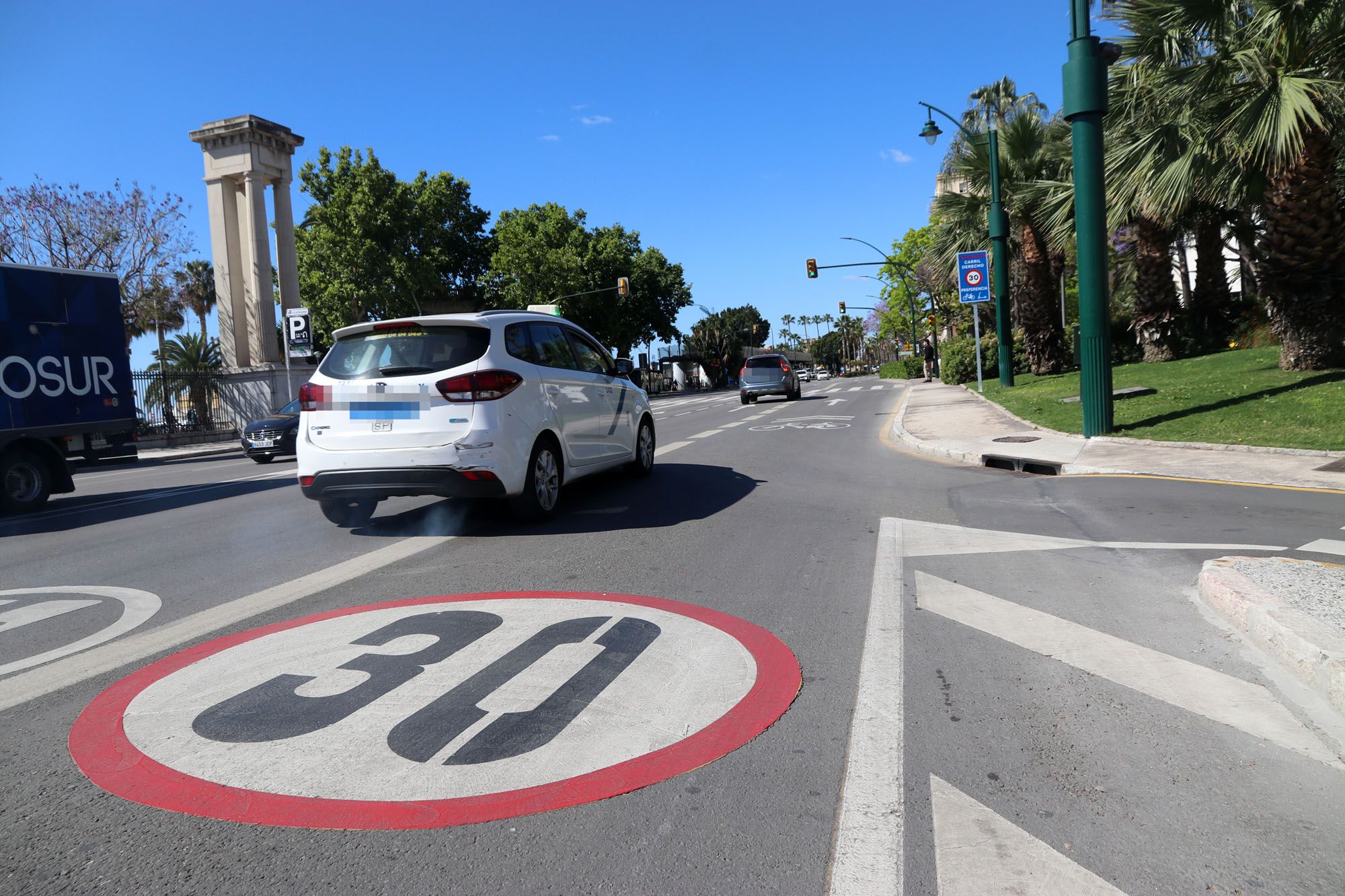 Imagen de las calles de Málaga tras entrar en vigor los nuevos límites de velocidad de 30km/h