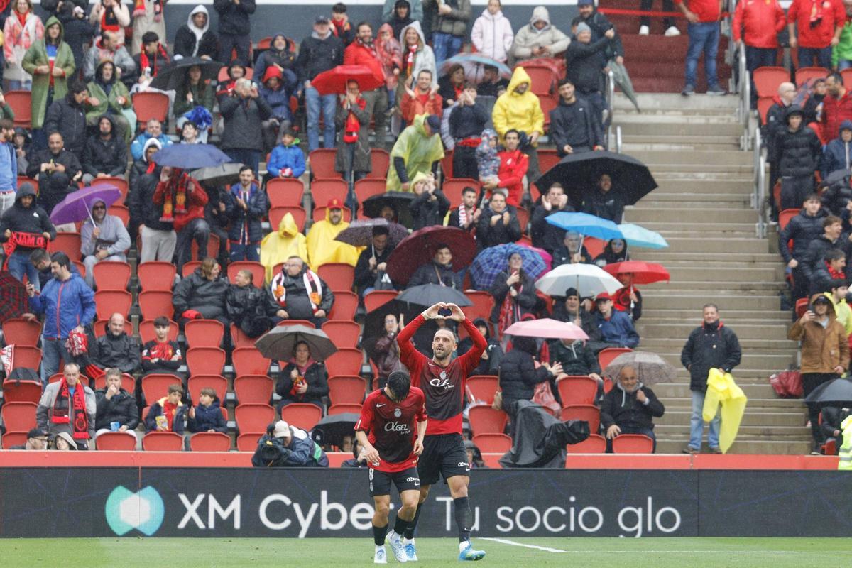 Muriqi celebra el segundo gol en Son Moix.