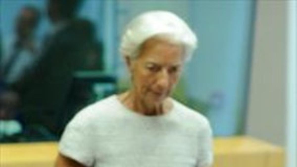 Lagarde, del FMI, y Tsakalotos, nuevo ministro griego de Economía, ayer.