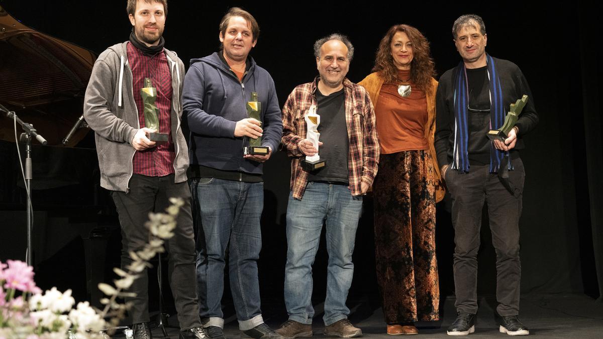 Los premiados en la gala de clausura del Festival Espiello en Boltaña.