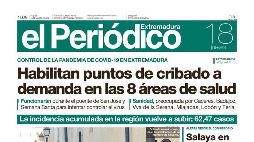 Consulta la portada correspondiente al día 18 de marzo del 2021