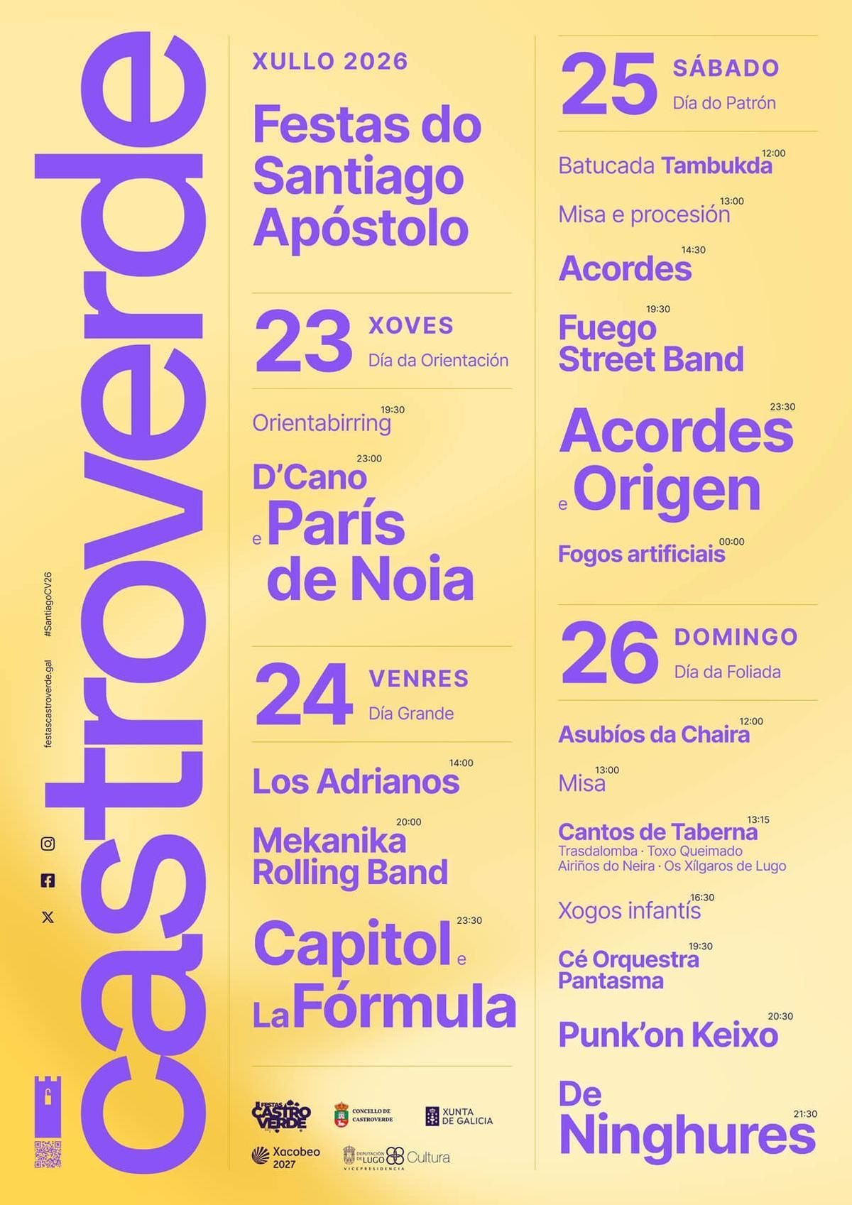 Programación Festas Castroverde 2026.