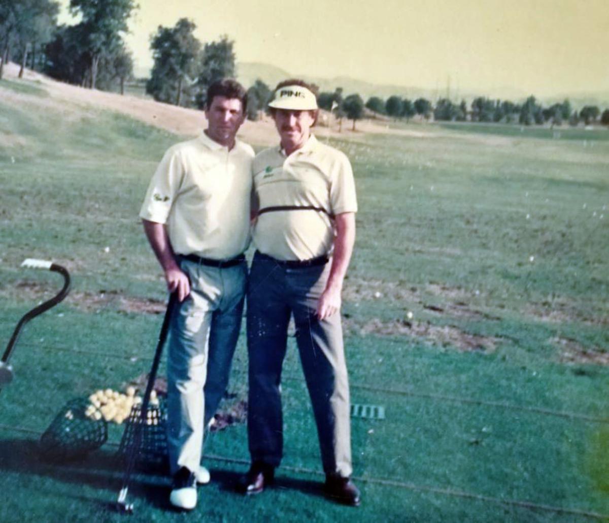 El churrianero Luis Navarro con su conocido paisano Miguel Ángel Jiménez.