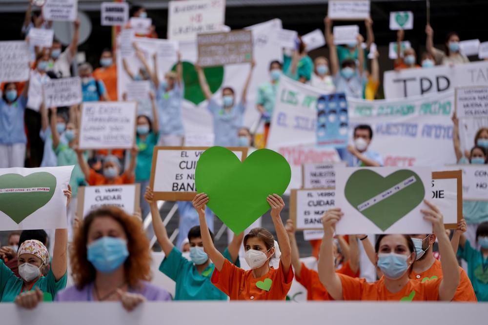 Protesta de sanitarios contra las privatizaciones.