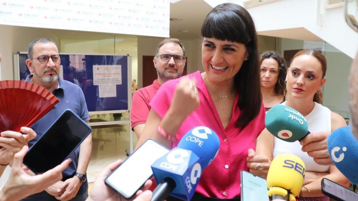 María González Veracruz este jueves en su visita a Lorca.