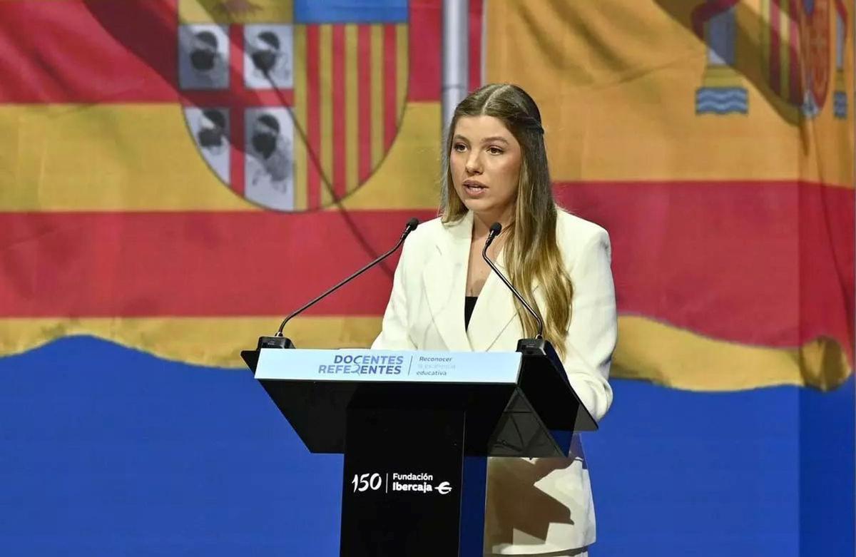 Sofia pronuncia a Saragossa el seu primer discurs oficial