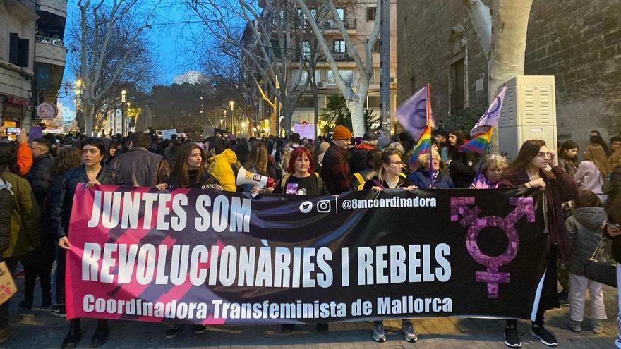 VÍDEO | Manifestación del 8M en Palma convocada por la Coordinadora Transfeminista de Mallorca