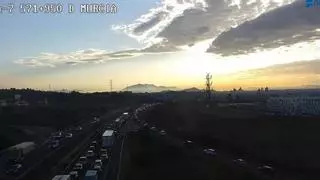 Retenciones tras un accidente en la A-7 su paso por Murcia