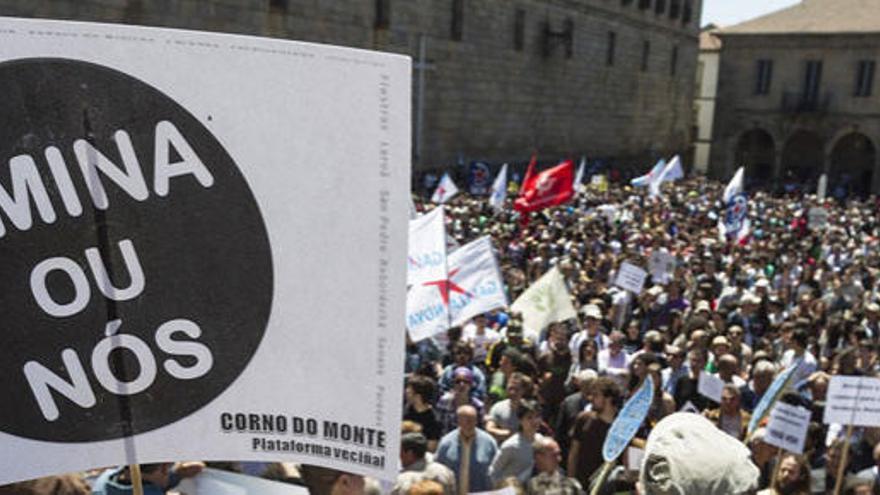 Manifestación el pasado mes de junio en contra de la mina