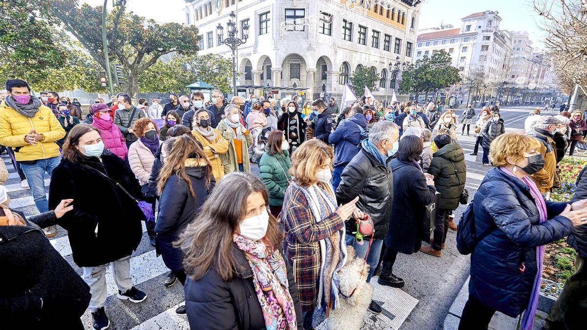 Protesta contra el asesinato machista de Liaño.