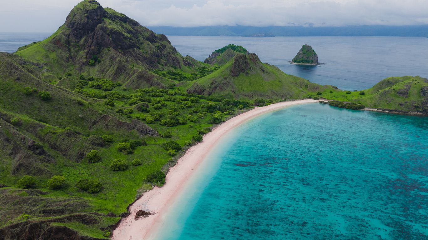 Playa Rosa en Komodo.