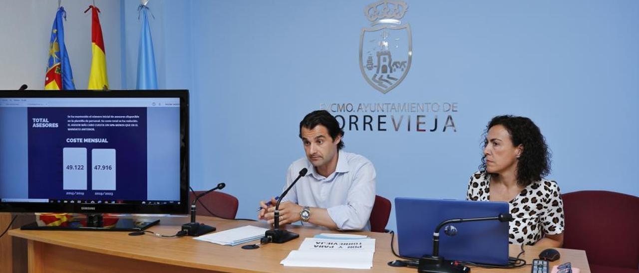 El alcalde Eduardo Dolón y la edil Rosario Martínez Chazarra, ayer.