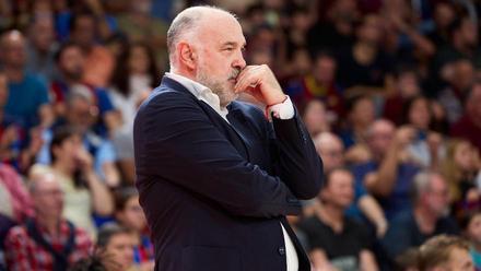 Pablo Laso, en la visita al Palau de la primera vuelta