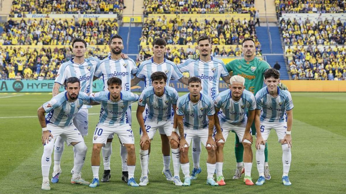 Este fue el once del Málaga CF en la ida de las semifinales del play off contra Las Palmas.