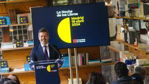 El consejero de Cultura, Turismo y Deporte de la Comunidad de Madrid, Mariano de Paco, en la presentación de actividades de la Noche de los Libros 2024