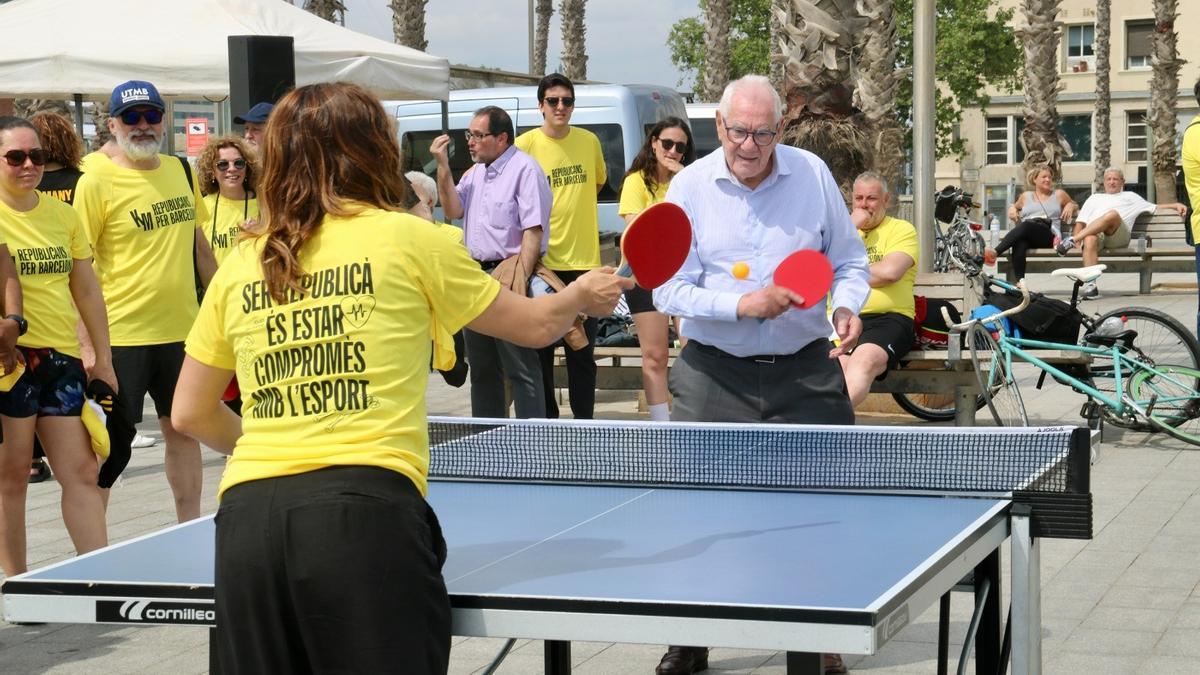 Ernest Maragall en una jornada deportiva organizada por ERC