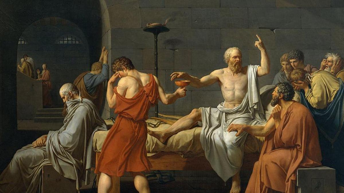 Cuadro sobre la muerte de Sócrates.