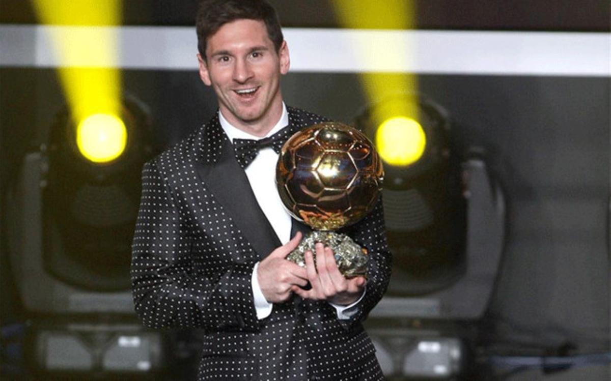 Messi con el Balón de Oro