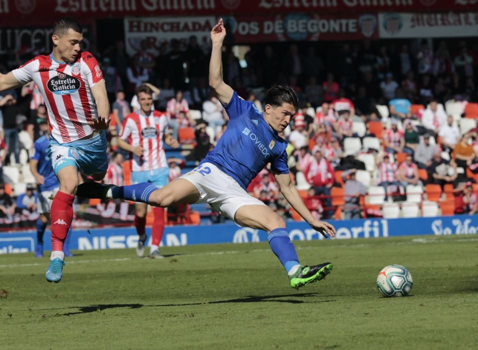 El partido del Oviedo en Lugo, en imágenes