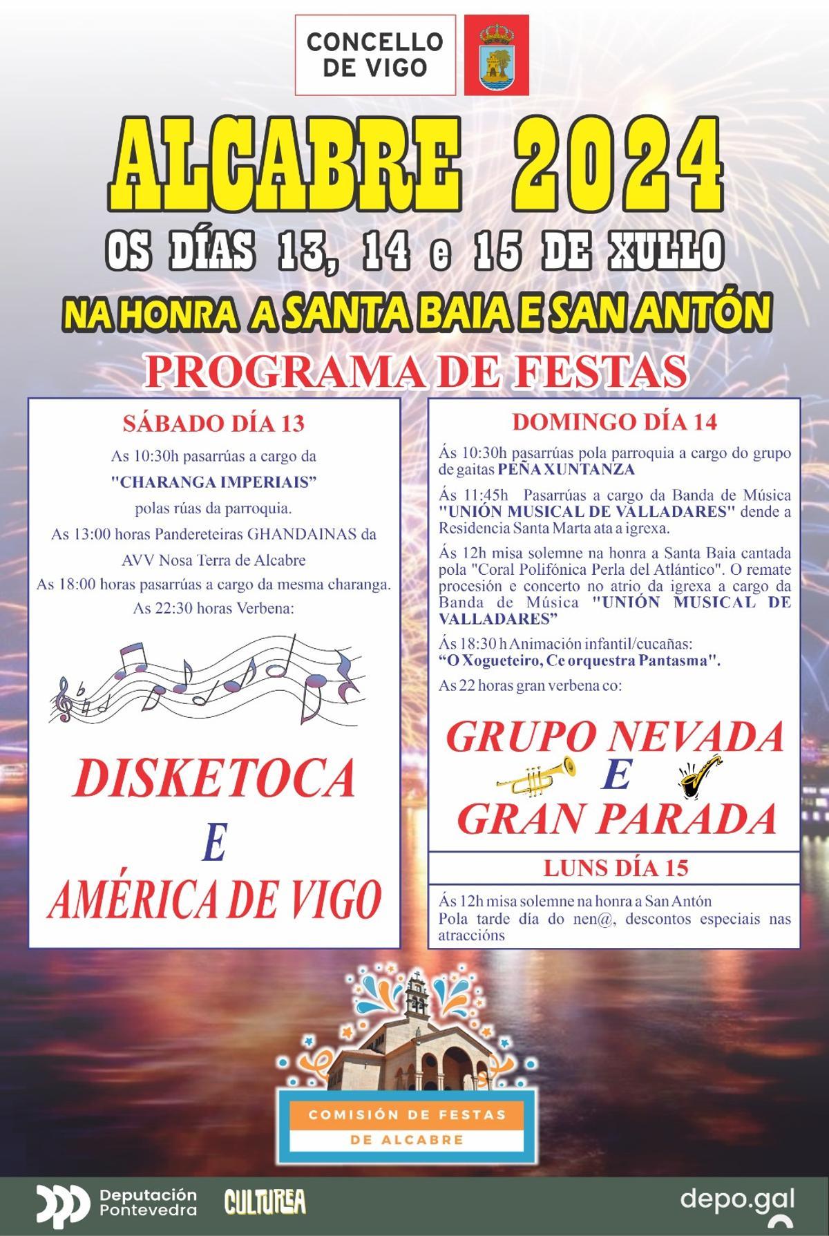 Cartel de las fiestas de Alcabre.