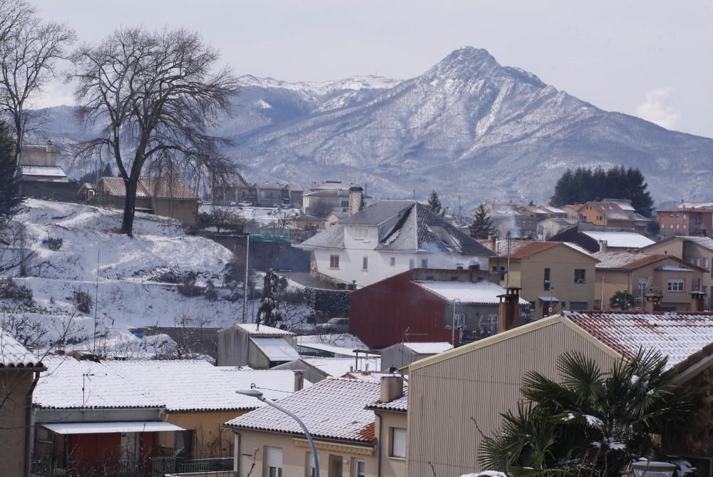 Imatge de la nevada a Sant Hilari Sacalm